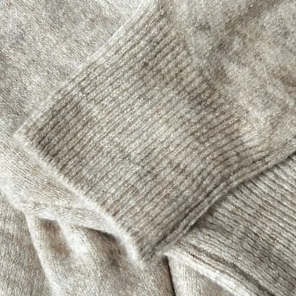 NWOT Wool Blend Oversized Very Soft Tan Open Front Knit Cardigan - Picture 9 of 13